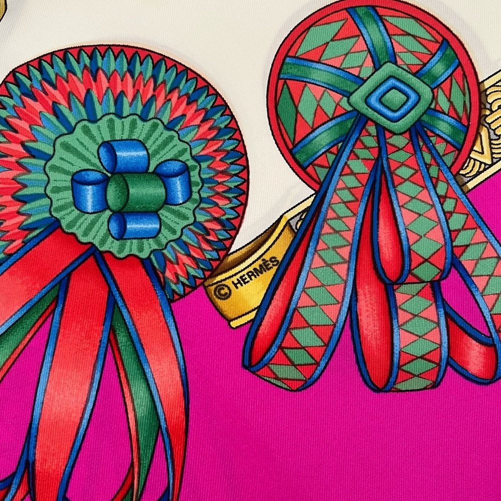 HERMES Les Rubans Du Cheval Silk Scarf by Joachim Metz Rare EUC 1988--93 - Picture 4 of 17
